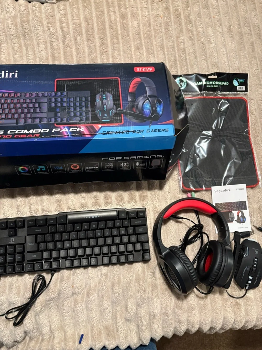 adidas Gaming Keyboard & Headset Set in Black and Blue